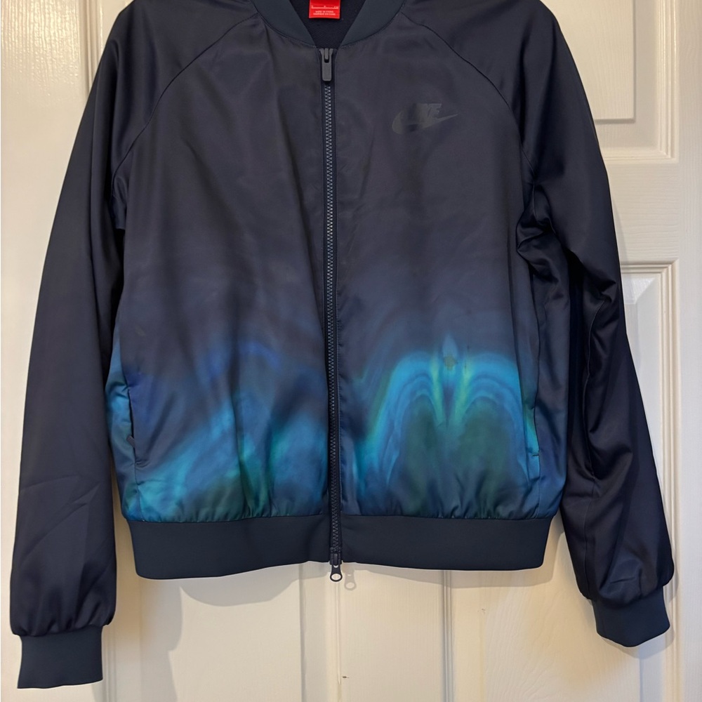 Nike Women's Navy and Blue Thermal Bomber Jacket